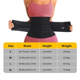 XFSRG Slimming Belt Adjustable Waist Cincher Waist Cincher for Fitness Training Women Men Figure Shaping, black, s