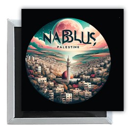 Nablus Palestine Souvenir Destination 2.5 x 2.5-Inch Fridge Magnet 4-Pack
