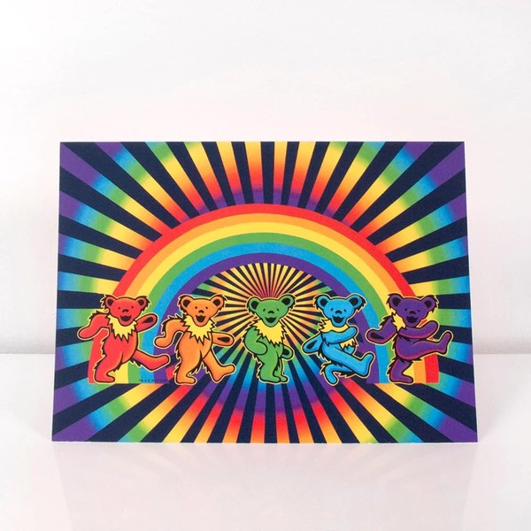 Little Hippie Grateful Dead Rainbow Bears Greeting Card 5-pack