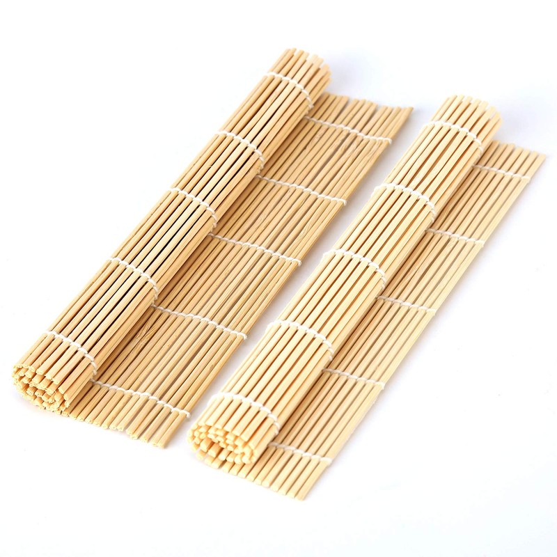 LUTER 9x9.5 Inch Natural Bamboo Sushi Rolling Mat Sushi Making