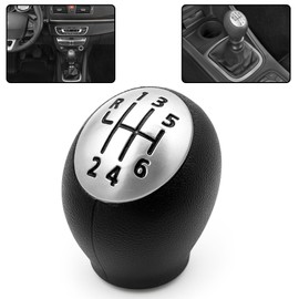 6 Speed Manuel Gear Lever Shift Stick Knob for Renault Master Megane Trafic Clio Laguna Vauxhall Vivaro Movano Nissan Primastar Interstar Dacia Duster 328650005R, 328650025R, 328657231R Chrome, Black