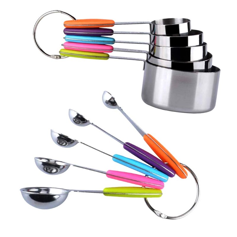 Hoshen 12-Piece Stainless Steel 5 Measuring Cups, 5 Measuring Spoons