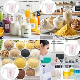 Plastic Measuring Cup 2Pcs 250/500ML Measuring Mug 8/16oz with Handle Graduated Pitcher for Baking Flour Oil Powder Cooking Kitchen Measure Container (250ML)
