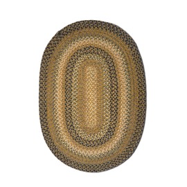 Homespice Country & Primitive Reversible Jute Braided Rug, Coffee Black Brown 4 x 6' Oval, Suitable for Kitchen, Living Room, Bedroom, Vintage Area Colorful Rug Entryway.
