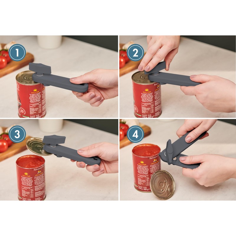 Culinare Lift Off Tin Opener, Grey, Plastic/Stainless Steel, Manual Can
