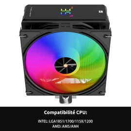 Thermalright Assassin X 120R Digital ARGB Black CPU Air Cooler, 2000 RPM Speed, 12 cm Quiet PWM Fan CPU Cooler, for AM4/AM5, Intel LGA1700/1851/115X/1200, PC Cooling