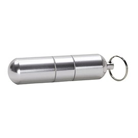 Blanko Aluminium Keyring with Storage Function, Waterproof and Adjustable Length, Silver, Unisex Adult
