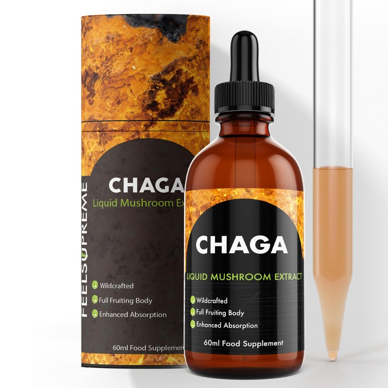 Feel Supreme - Chaga Mushroom Liquid Extract - Antioxidant-Rich, Pure