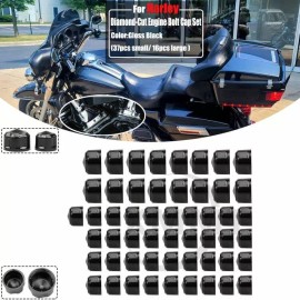 Unbranded Diamond Cut Engine Bolt Cap Set For Harley Electra Glide Ultra Limited FLHTK 17+