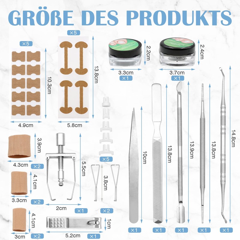 VEGCOO Ingrown Toenails Tool Set, with Ingrown Correction Sticker, Ingrown