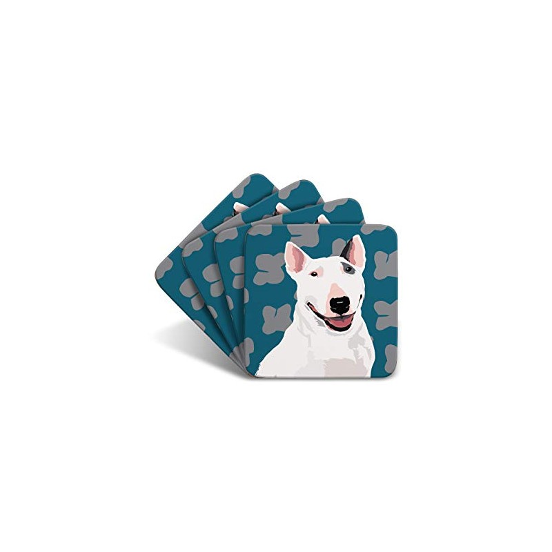 English Bull Terrier - Set of 4 Coasters - Leslie