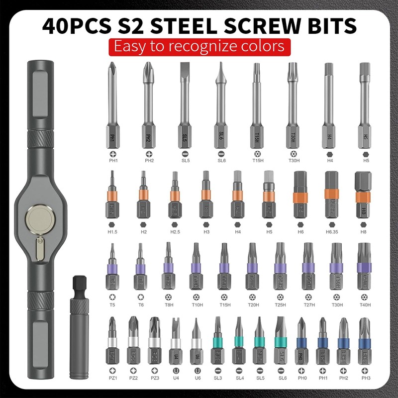 42 in 1 Magnetic Screwdriver Sets, Magnetic Drive Tool with