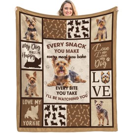 Caiibaoob Yorkie Blanket for Dog Lover,Yorkie Lovers Gifts Throw Blanket 50 x 60in