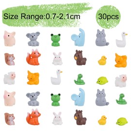 Aikeis 30 Pieces Mini Animals Resin Mini Home Decoration DIY Decoration Mini Frills Garden Decoration Micro Landscape (15 Styles)