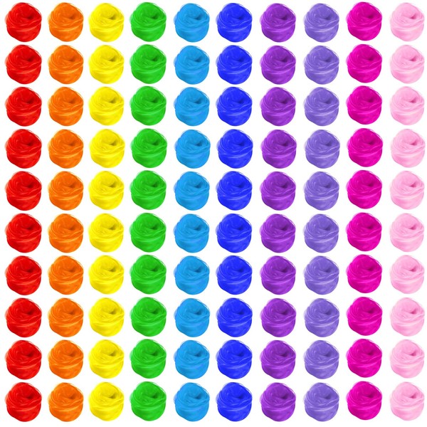 Toulite 100 Pcs Square Dance Scarves Bulk Juggling Scarves Play