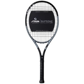 STIGA Tennis Racket Supreme 26 JR, Lightweight Pre-Strung Speed Racket for Junior Tennis Players (9-12yrs), Black/Light Blue, Grip Size 0