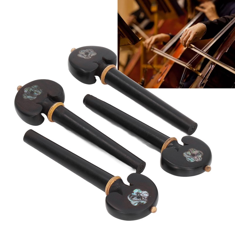 4PCS Fine Tune Peg Black Ebony Pre Punched Handmade Wear