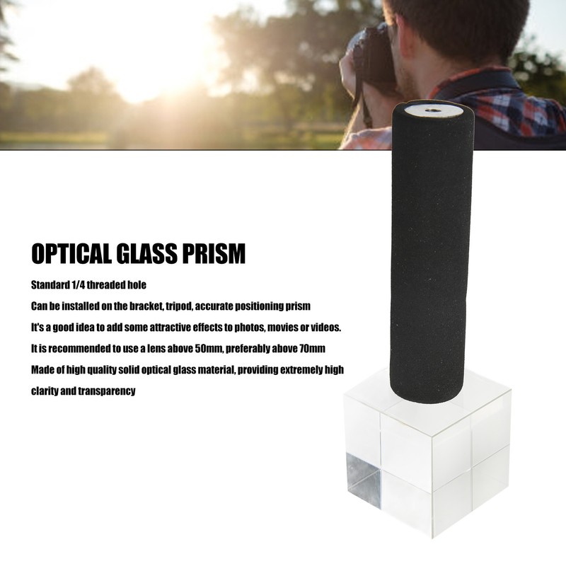 Photography Prism Crystal with 1/4 Thread Optical Glass Prism Camera