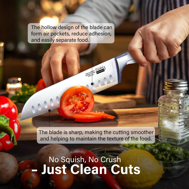 Cooks Standard Kitchen Knife Set with Block 6-Piece, Stainless Steel