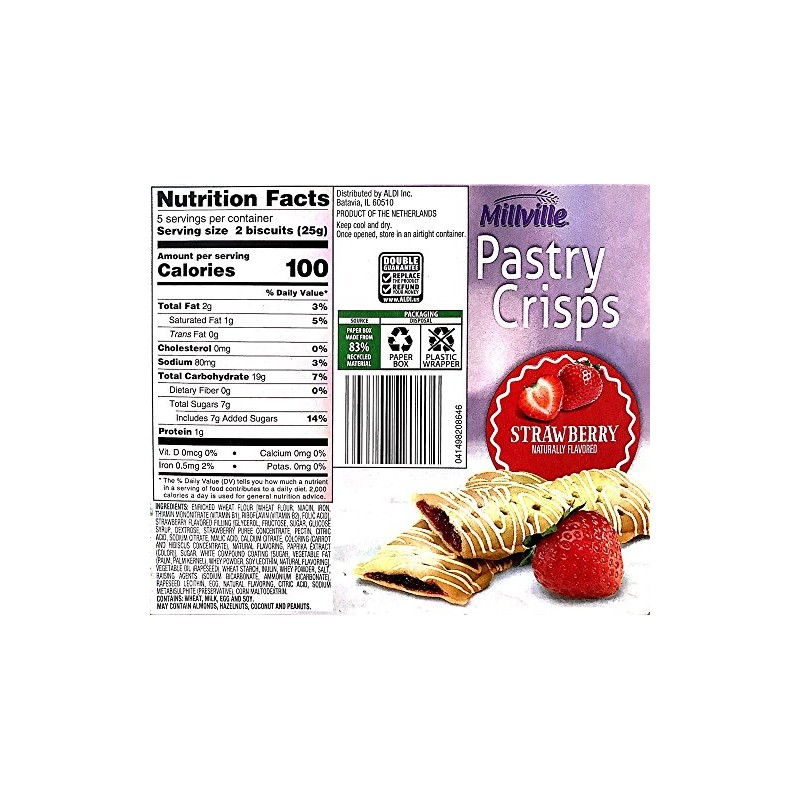 Millville Pastry Crisp Naturally Flavor (10 Bars) (Strawberry)