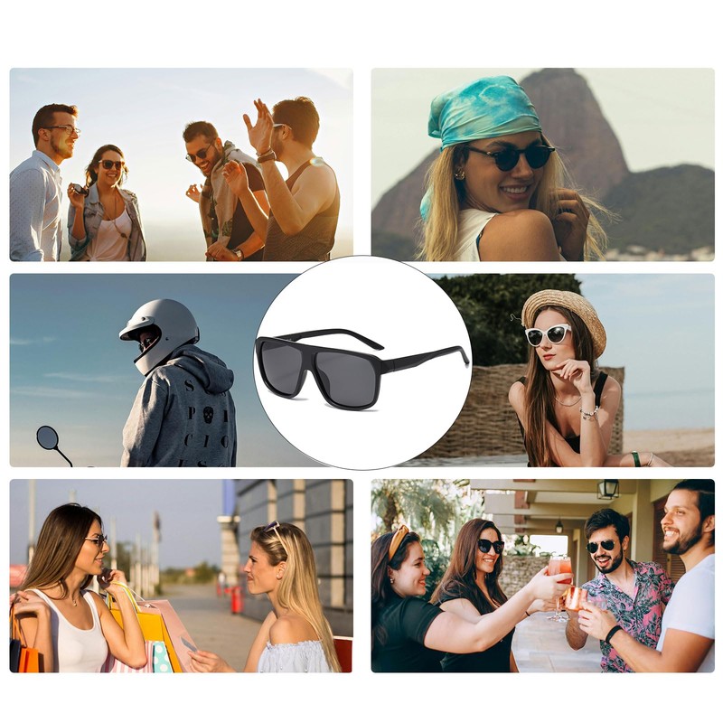 YAMEIZE Retro Polarised Sunglasses for Men and Women Vintage Rectangular