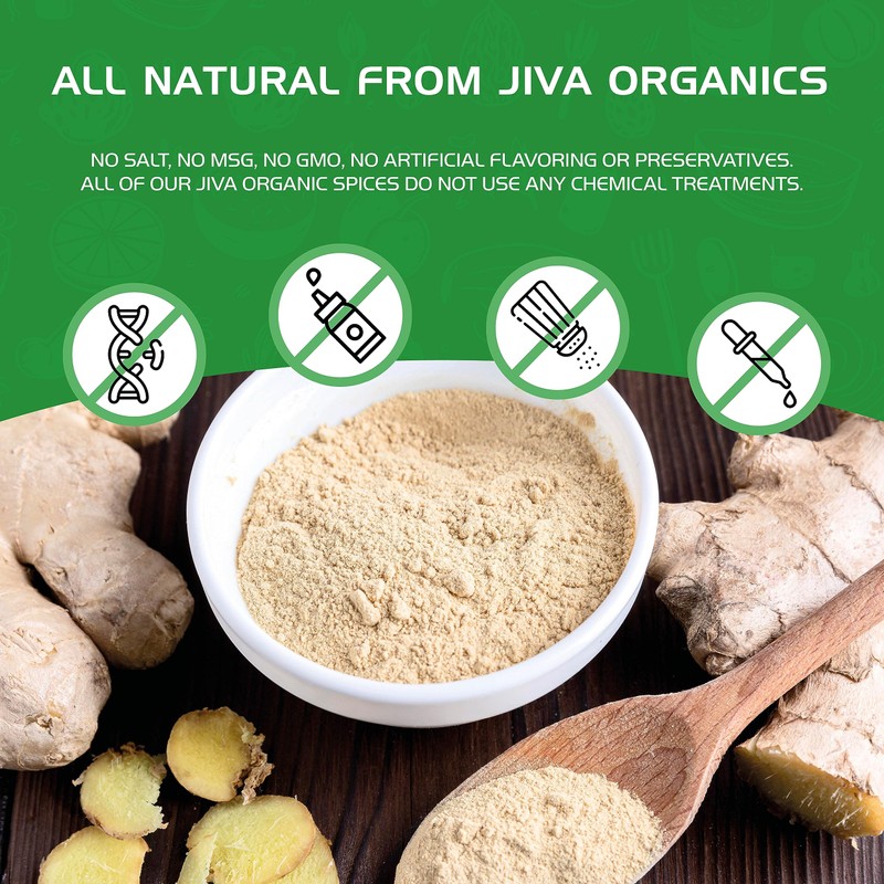 Jiva Organics Organic Ginger Root Powder 1 LB Jar -