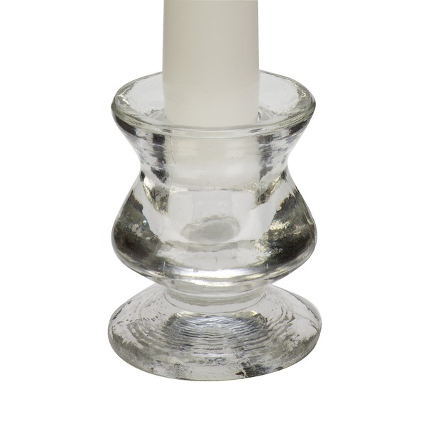 Biedermann Clear Glass Pillar Candle Holder, Set of 12
