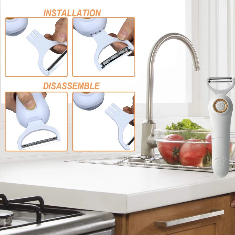 PANGPENG Electric Fruit Vegetable Peeler, Handheld Potato Peeler Pro Set,