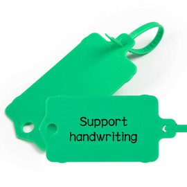 LeadSeals 100pcs Blank Plastic Tags for Labeling Reusable Hanging Tags Ties Key Tags Storage Tags Waterproof Plastic Mark Label Writable Hang Sign (Green)