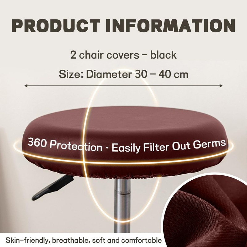 BLPRKOT Set of 2 Stool Covers, Round 30-40 cm, Luxurious