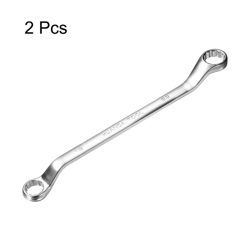 sourcing map 2pcs Offset Extra Long Box End Wrench 19