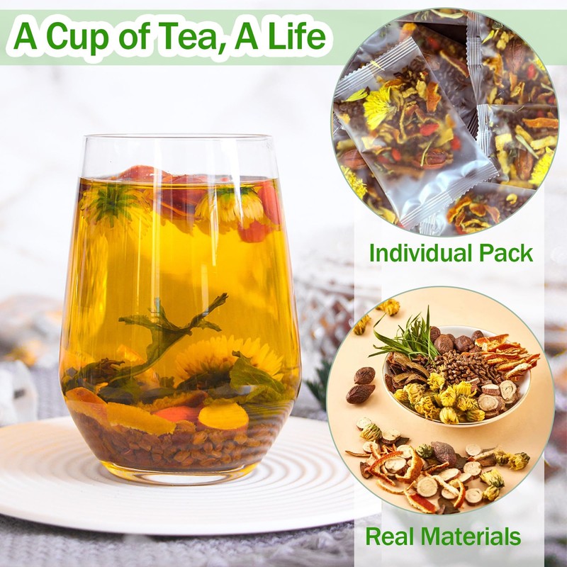 30pcs Dandelion Wolfberry Tea, Goji Berry Chrysanthemum Cassia Seed Tea,