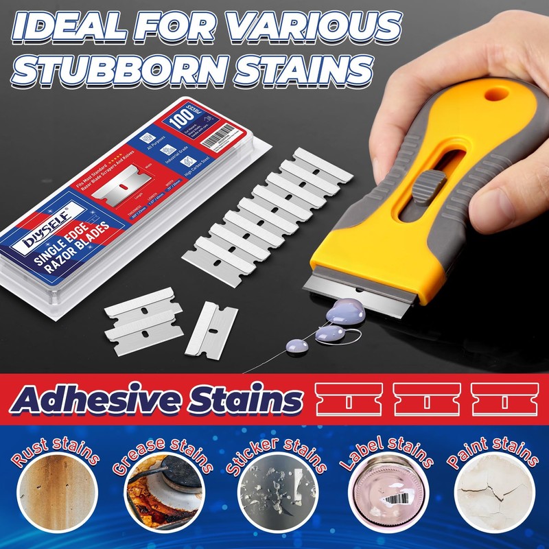 DIYSELF 600-Pack Single Edge Razor Blades, Industrial Scraper Razor Blades