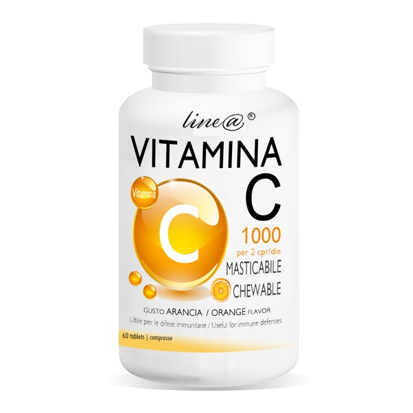 Vitamin C Line@diet | 60 Chewable Tablets | Orange Flavour