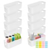 SHAIDOJIO 10Pcs White Narrow Storage Bins, 10" Long Bathroom Organizing