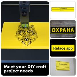 Laser Engraving Signs, Pack of 4 30 x 20 cm Laser Engraving Acrylic Plate Double Colour Laser Engraving Plates, ABS Plastic Plate Acrylic Plates for DIY Signs, Black on Yellow Panel