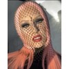 Mesh Rhinestone Masquerade Masks Full Face Veils See Through Headscarfs