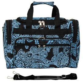 World Traveler 81T16-642 Duffle Bag, One Size, Black Blue Paisley