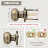 Probrico 6 Pack Door Knobs Interior Antique Brass, Closet Door