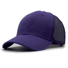 Utmost Gorra de béisbol estructurada con cierre ajustable, sombrero de rendimiento para actividades al aire última intervensión y bordado personalizado, 1 pieza púrpura/malla, Talla única