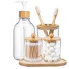 Paquete de 5 accesorios de baño de bambú con bandeja,