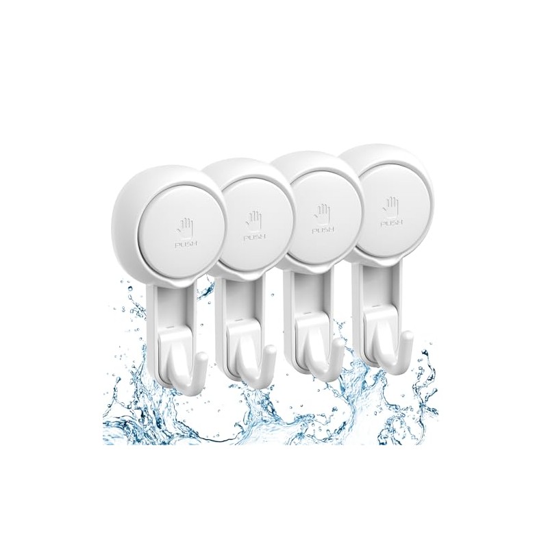 Marchpower Heavy Duty Suction Cup Hooks - 4 Pack