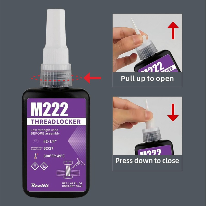 Threadlocker M222 Purple 50ml Low Strength, Thread Locker for Bolt
