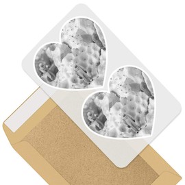 Awesome 2 x Heart Stickers 10 cm - BW - Cool Alien Pomegranate Peel Fun Decals for Laptops,Tablets,Luggage,Scrap Booking,Fridges #38842