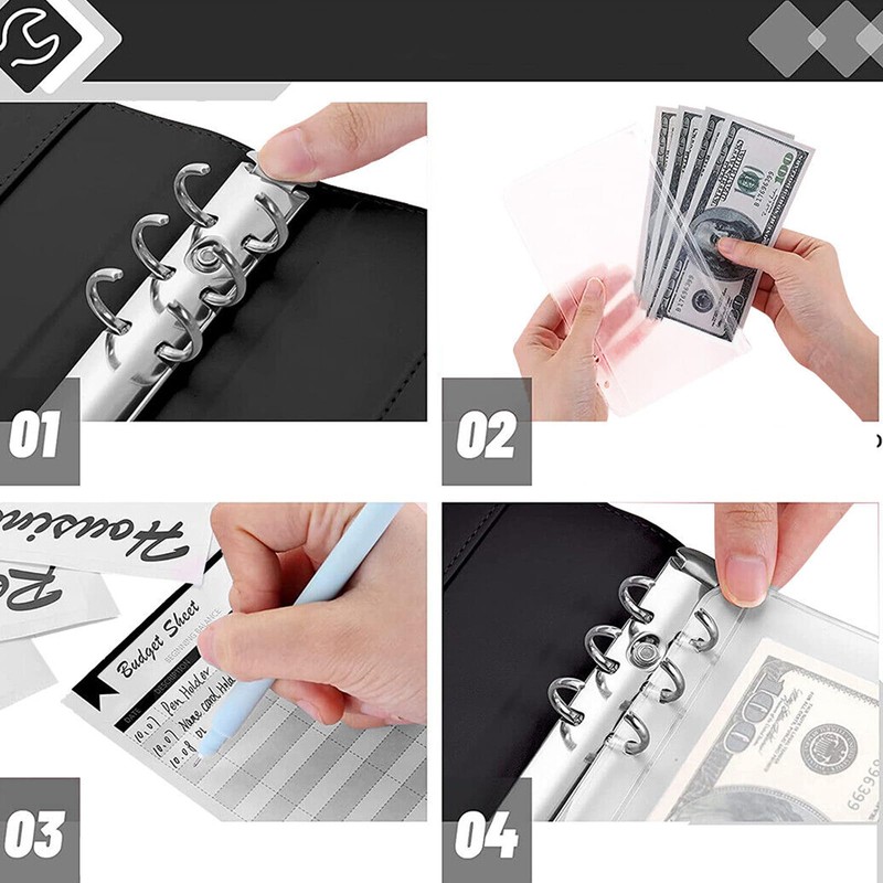 Pack of 20 A5 Binder Pockets, 6 Holes, PVC A5