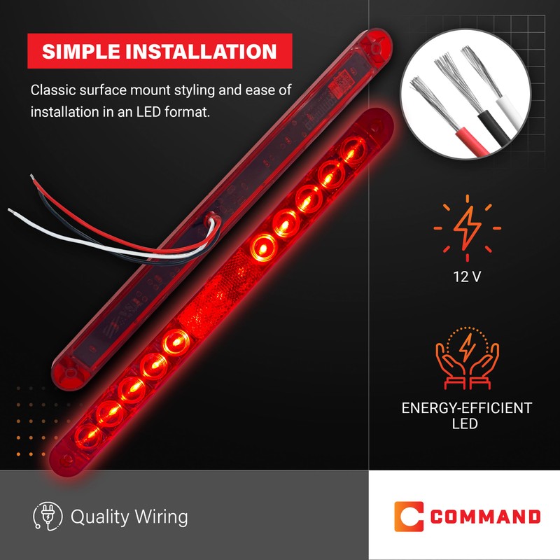 Command Electronics 12V LED Surface Mount Stop, Turn, & Tail