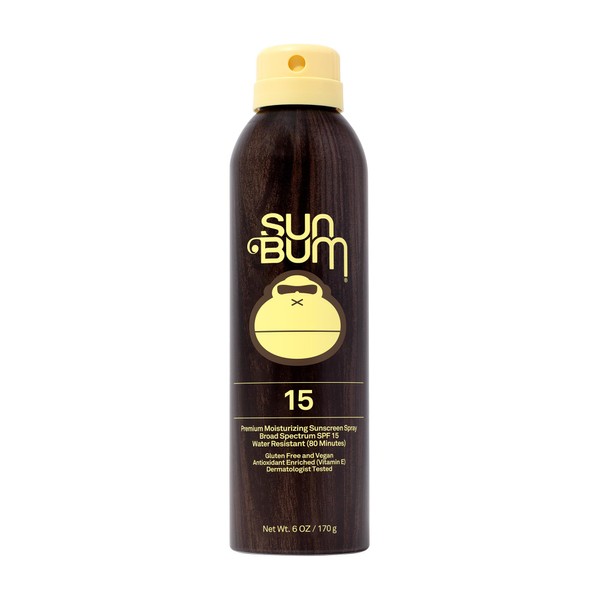 Sun Bum Original SPF 15 Sunscreen Spray |Vegan and Hawaii 104 Reef Act Compliant (Octinoxate & Oxybenzone Free) Broad Spectrum Moisturizing UVA/UVB Sunscreen with Vitamin E | 6 oz