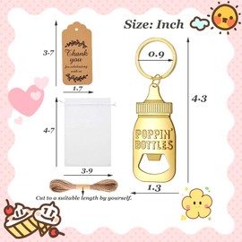 Keychain Bottle Opener, JSIXASO 20 Sets Baby Bottle Openers for Baby Shower Party Favors, Birthday Party, Wedding Favors Gifts and Souvenir