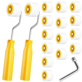 Honeydak 16 Pack Mini Paint Roller Small Paint Roller for Touch up Trim Edge or Corner, Extra Small Brushes Tool for Window Frames Photo Frames (0.8 Inch)