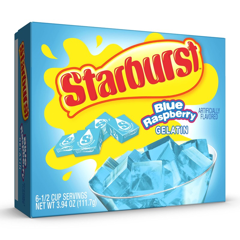Starburst Gelatin – Blue Raspberry, 3.91 Ounce Box (Pack of